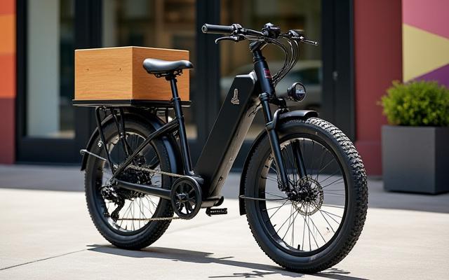 Electric bike with a front rack for delivery